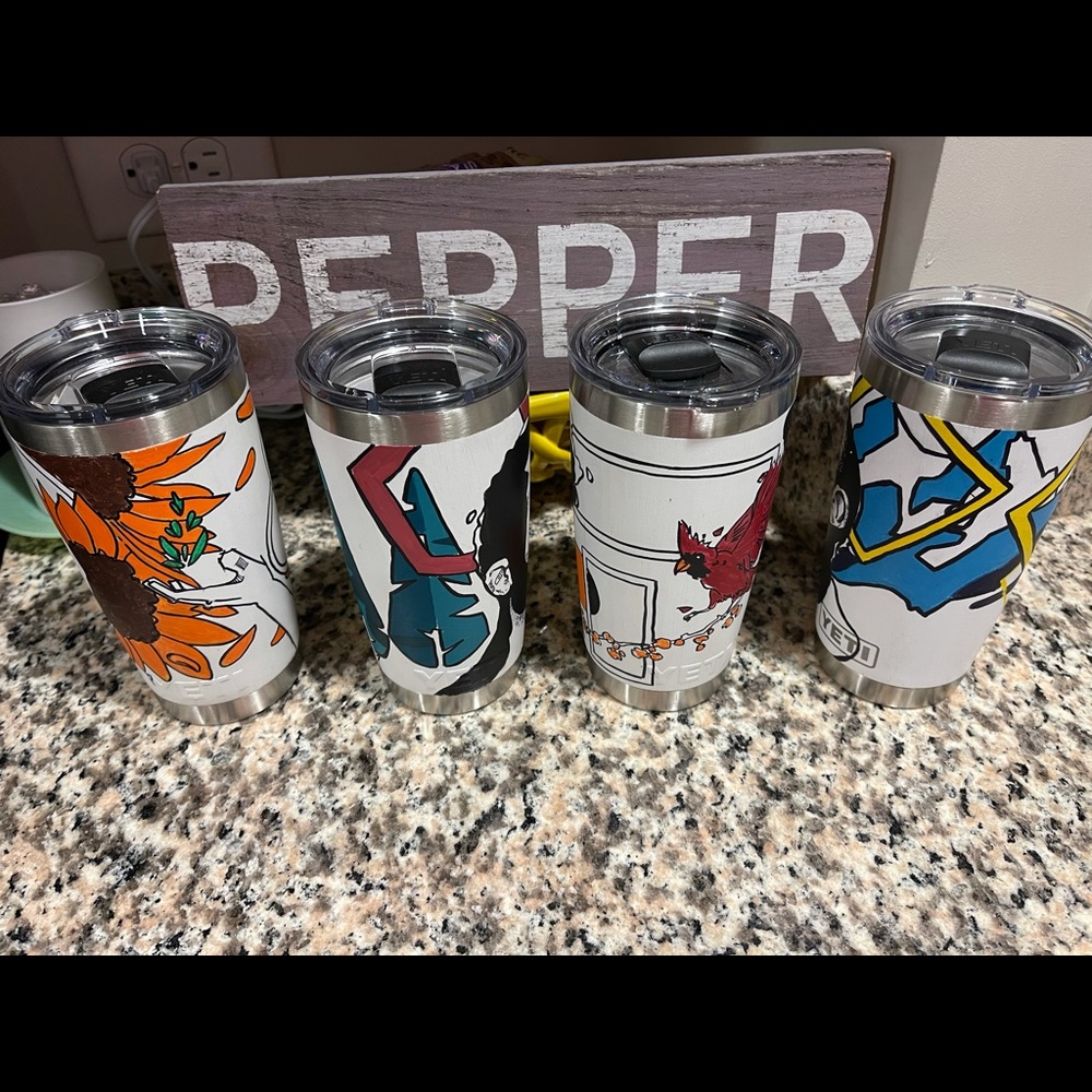 Custom Yeti tumblers by Sam-Barks. Limited edition
